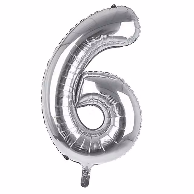 Sensations Silver Number 6 Giant Foil Balloon for Birthday Parties