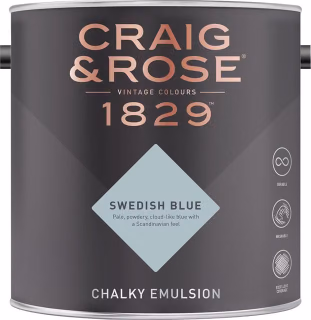 Craig and Rose Swedish Blue Chalky Matt Water Based Emulsion