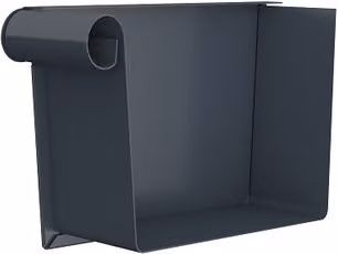 Lindab Rectangular Steel Gutter Left Hand Stop End, 140mm, Anthracite Grey