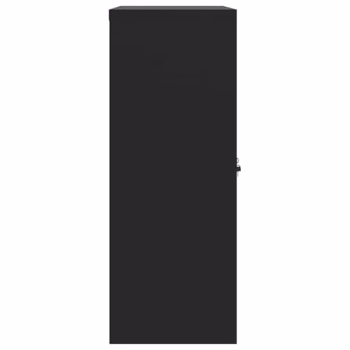 vidaXL Industrial Style Metal File Cabinet in Black with Lock and Adjustable Shelves for Home Office – 5