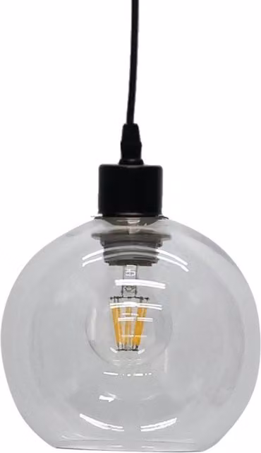 First Choice Lighting Barnum Transparent Glass Globe Easy Fit Pendant Shade