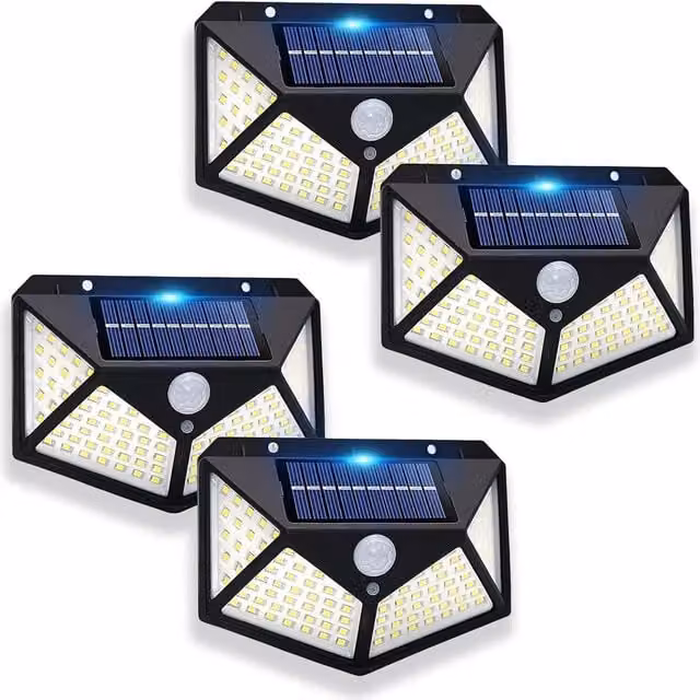 Garden Gear 100 LED Solar Motion Sensor Security Light in Black