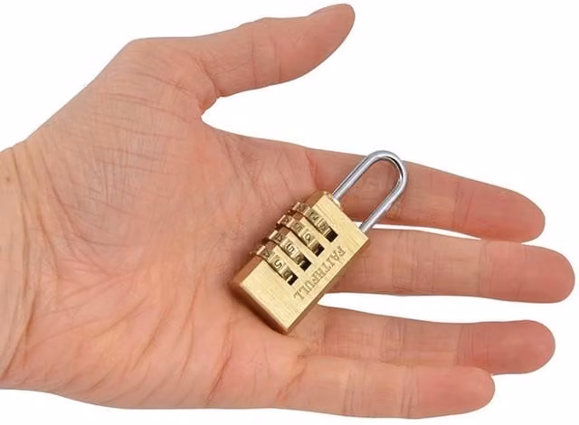 Faithfull Brass Combination Padlock in Gold and Multicolour