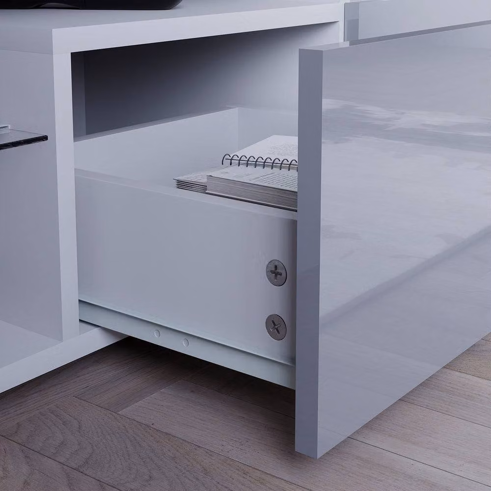 HD Designs Vida Designs Luna Modern Glossy White 2 Drawer LED TV Unit with Glass Details – 7