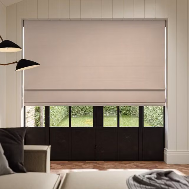 Ante Decor Lusso No Joins Made To Measure Blackout Roman Blind in Beige