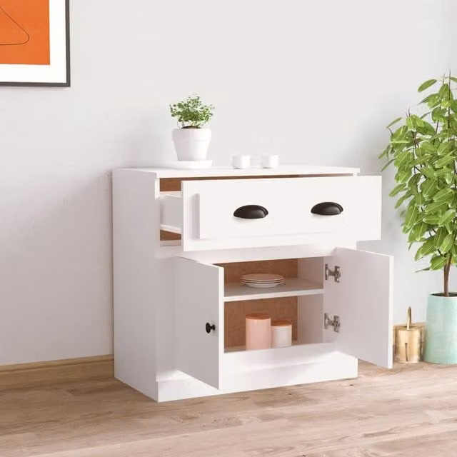 Berkfield Home Modern White Matt Sideboard, W/D/H: 70 x 35.5 x 67.5 cm – 1