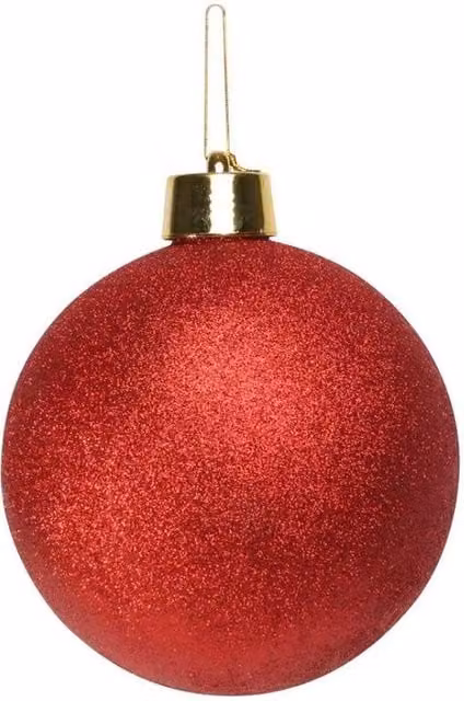 KDMD Red Glitter Shatterproof Christmas Bauble, Diameter: 20 cm