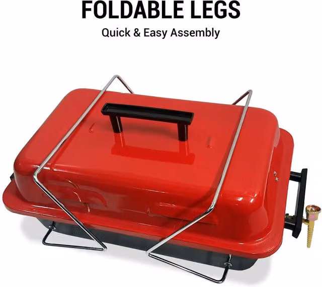 BillyOh Tabletop Portable Propane Gas BBQ in Red