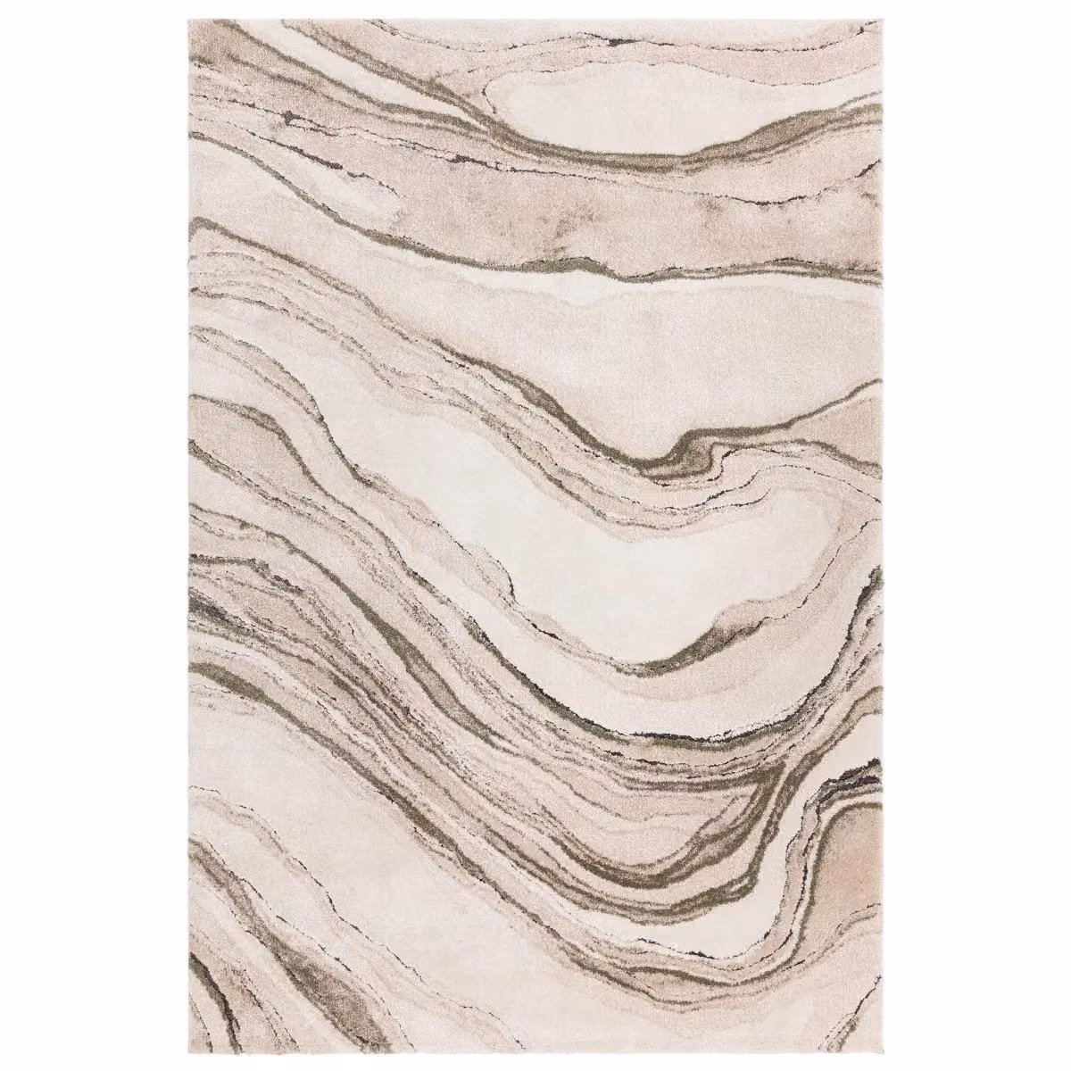 The Rug Shop UK Abstract Modern Beige Stain Resistant Easy Care Area Rug W: 200 cm, D: 290 cm – 2