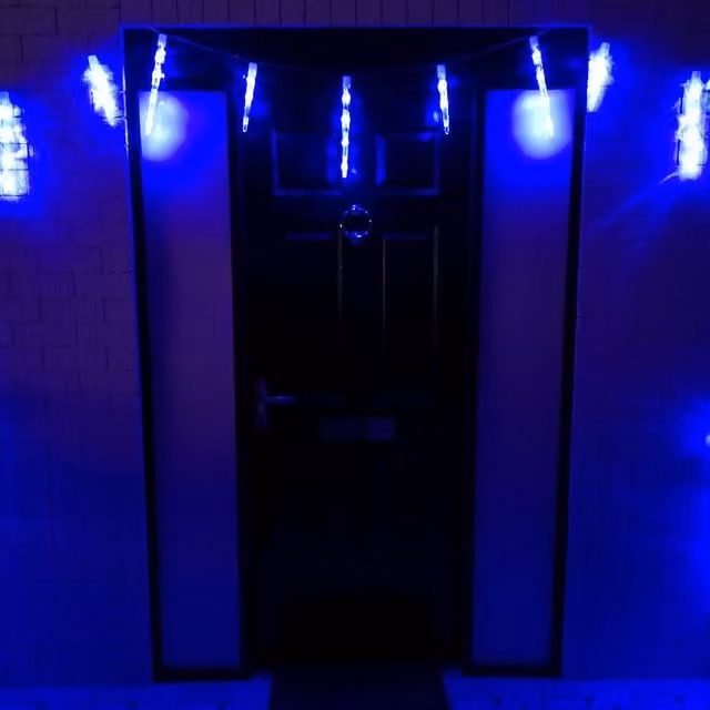 Samuel Alexander 6.9m White and Blue RGB LED Colour Changing Icicle Christmas Lights with Timer