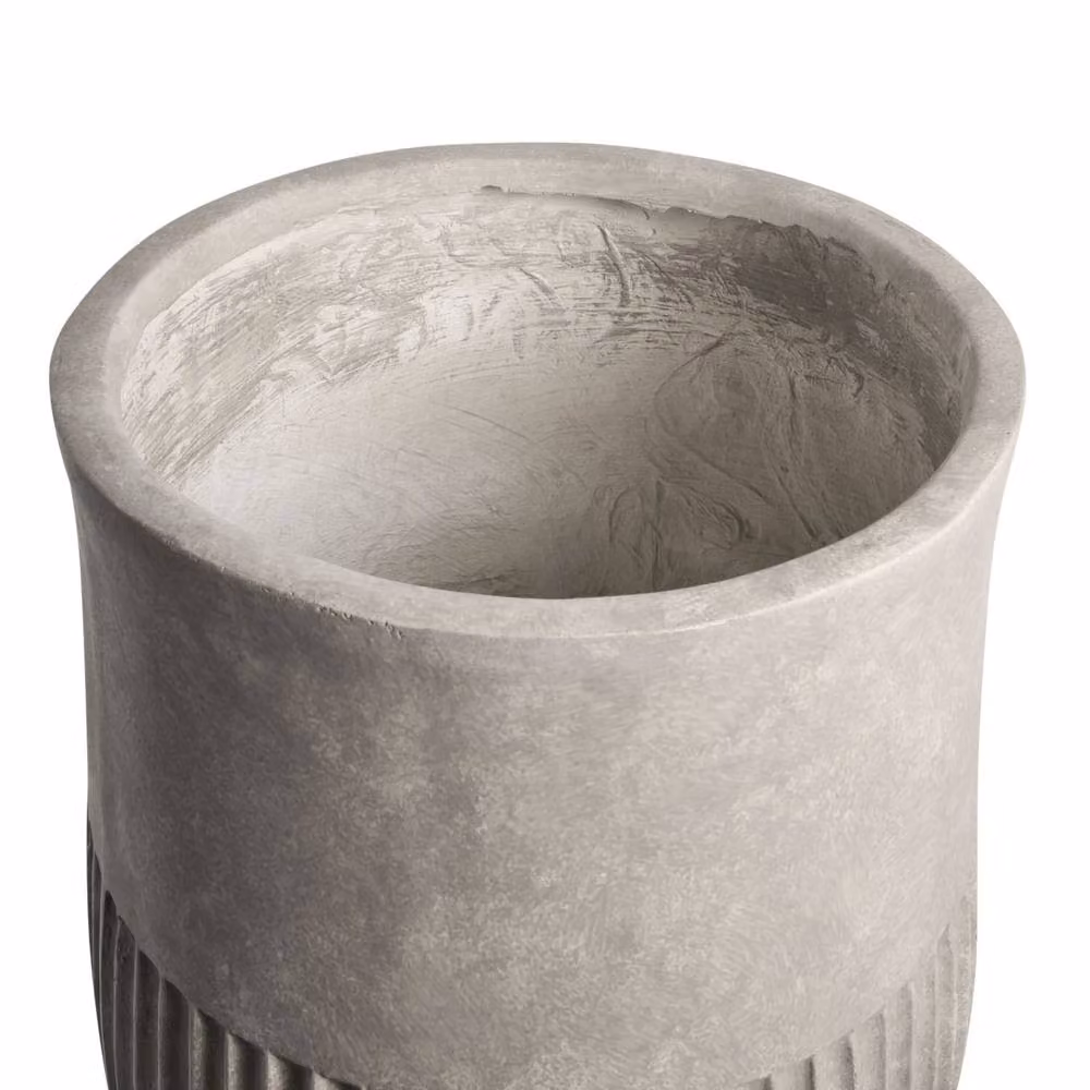 Wyld and Coco Grey Fluted Fibre Clay Round Planter, Diameter: 36 cm – 4