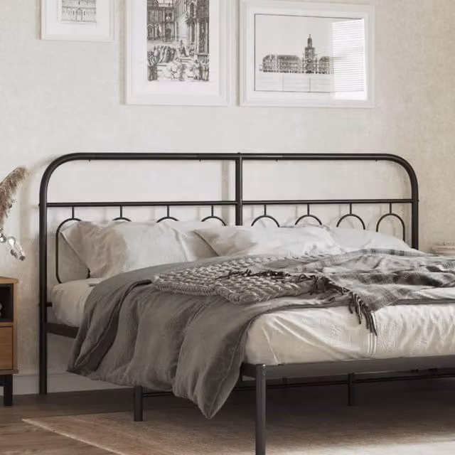 Berkfield Home Classic Metal Headboard in Black, Width: 193 cm – 1