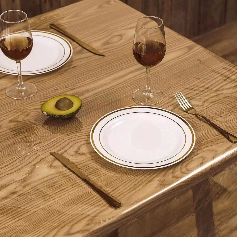 PAWNORA Clear Transparent Rectangular Vinyl PVC Water Repellent Tablecloth and Table Protector – 5
