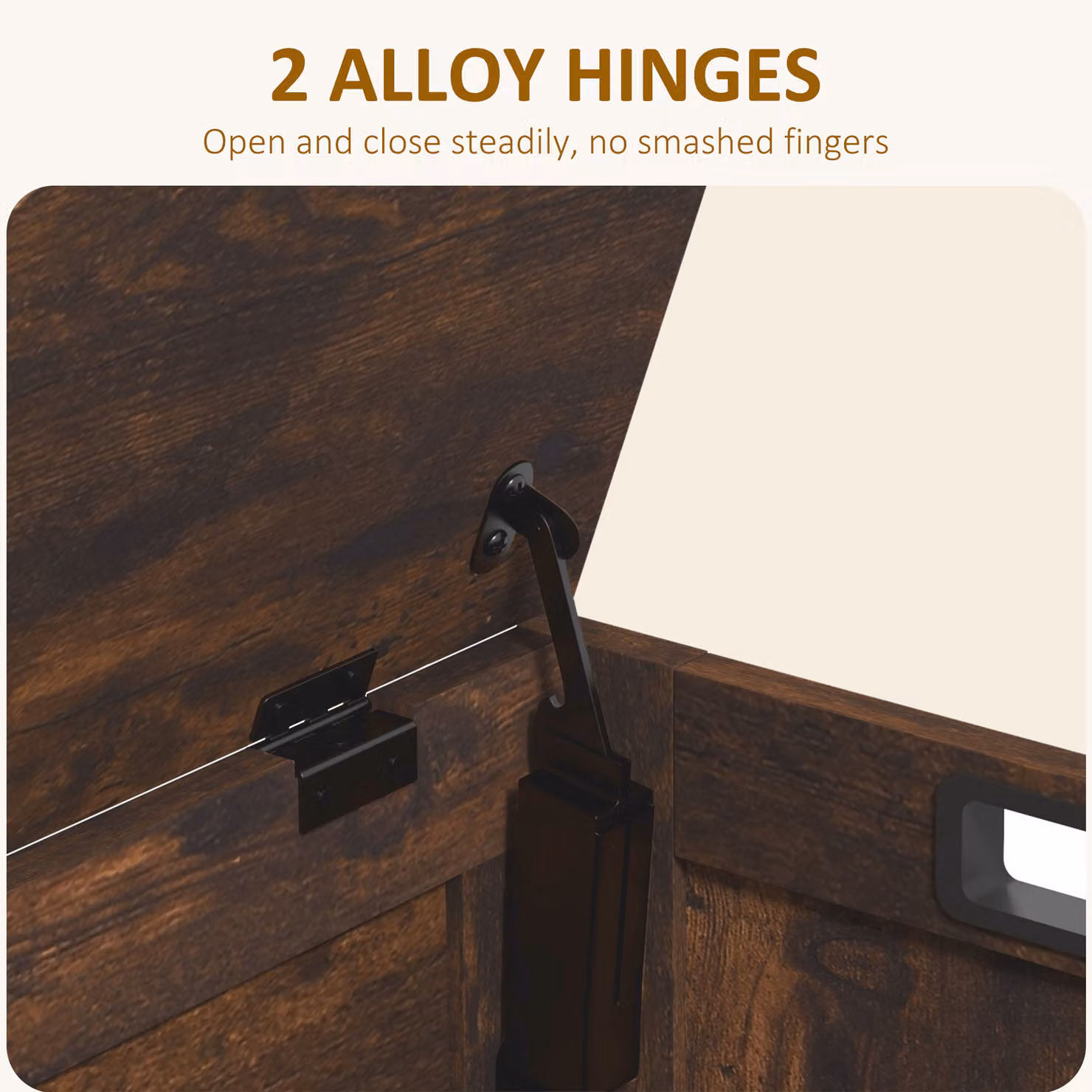 HOMCOM Modern Wooden Storage Chest in Brown with Soft-Close Lid, W/D/H: 76 x 40 x 48 cm – 4