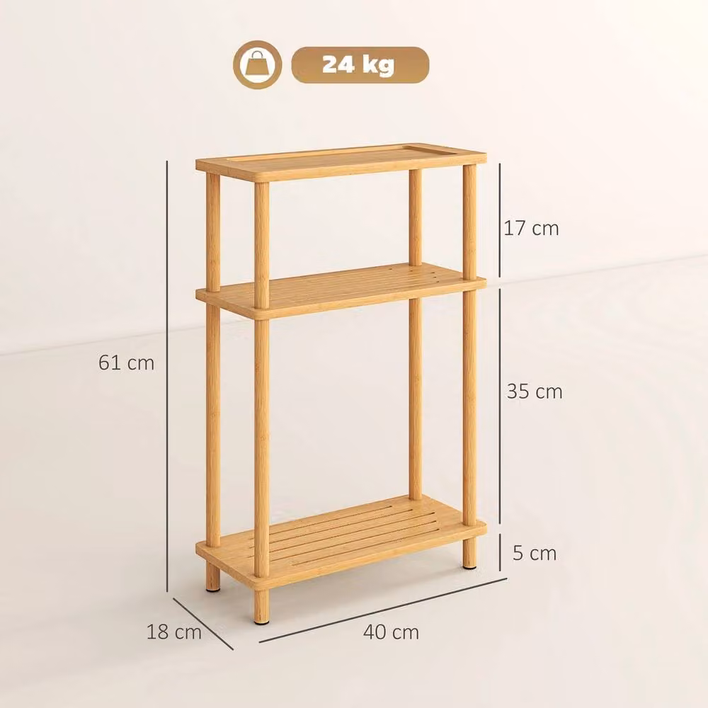 FORGEVIO Nordic Style Bamboo Side Table in Brown – 2