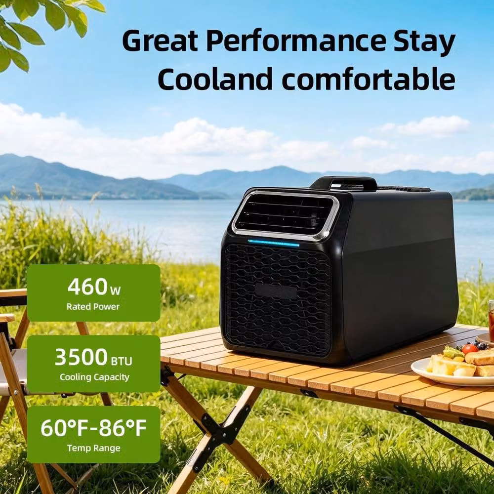 Rolipo Portable Outdoor Monobloc Air Conditioner with Remote Control, Black – 5