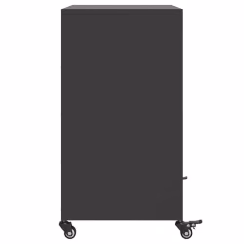 vidaXL Black Matt Metal Sideboard with Castors W/D/H: 68 x 39 x 72 cm – 4