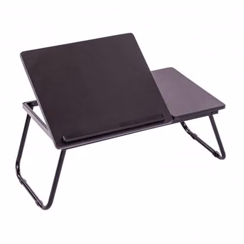 Oypla Black Portable Folding Laptop Desk with Tilting Top and Metal Frame