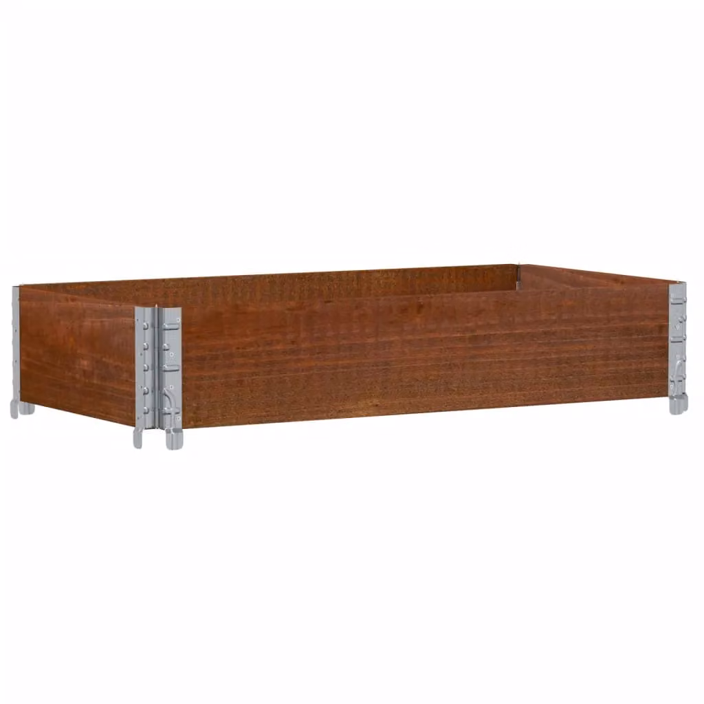 Berkfield Home Garden Brown Wooden Raised Bed Planter with Galvanised Steel W/D/H: 100 x 50 x 50 cm – 2