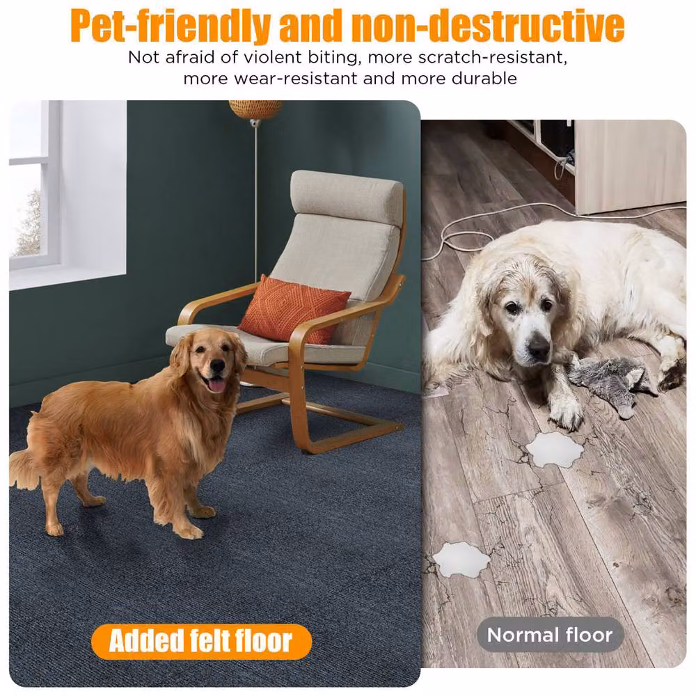 Garwarm 36 Pack Interlocking Carpet Tiles, Non-Slip Grey Floor Squares, W/D: 30.48 x 30.48 cm – 8