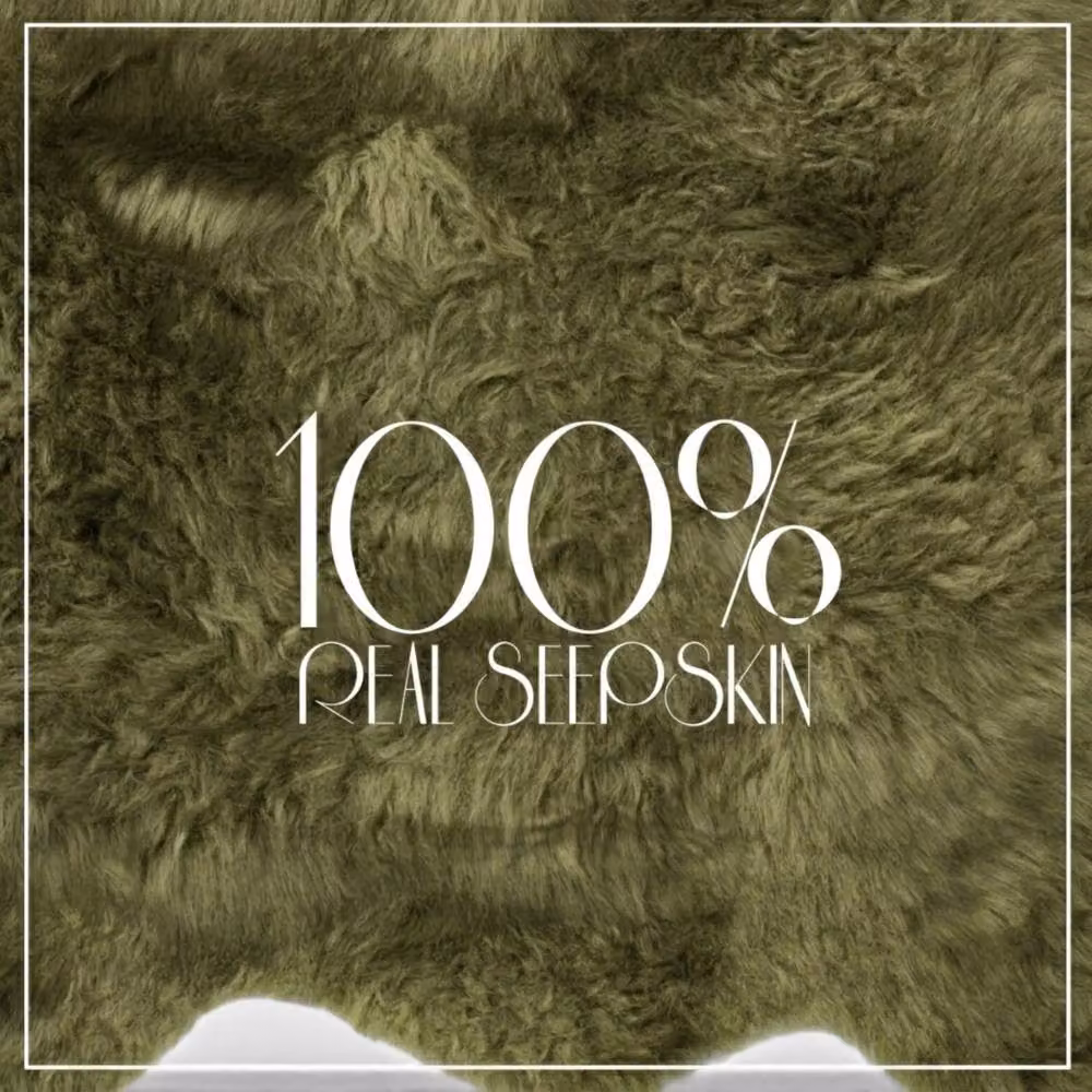 Infinity Leather Natural Wool Sheepskin Rug, Green, W: 180 cm, D: 60 cm – 4