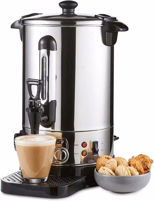 Geepas 7L Hot Water Dispenser Catering Urn in Metallic Silver with Keep Warm Function and Stainless Steel Construction – 1
