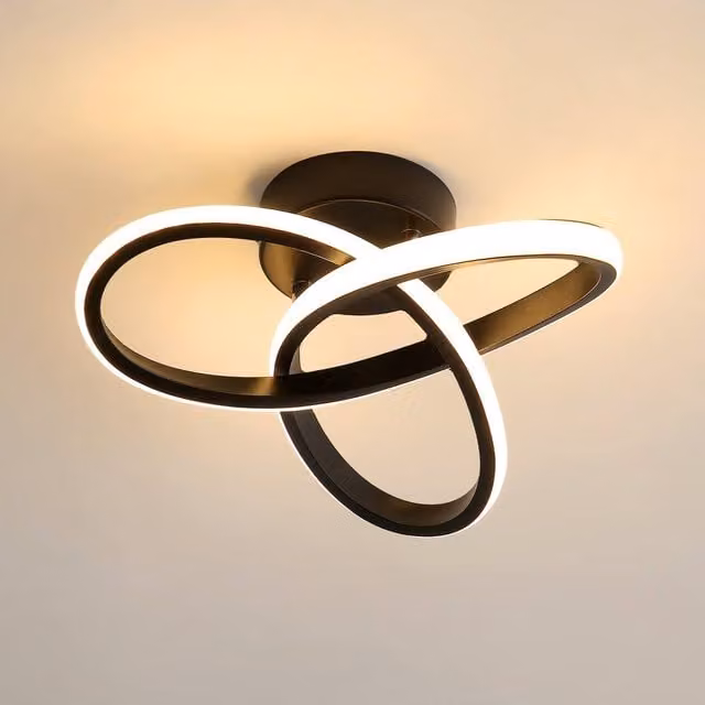 Pheashine Modern 22W LED Flower Ceiling Light in Black – 1