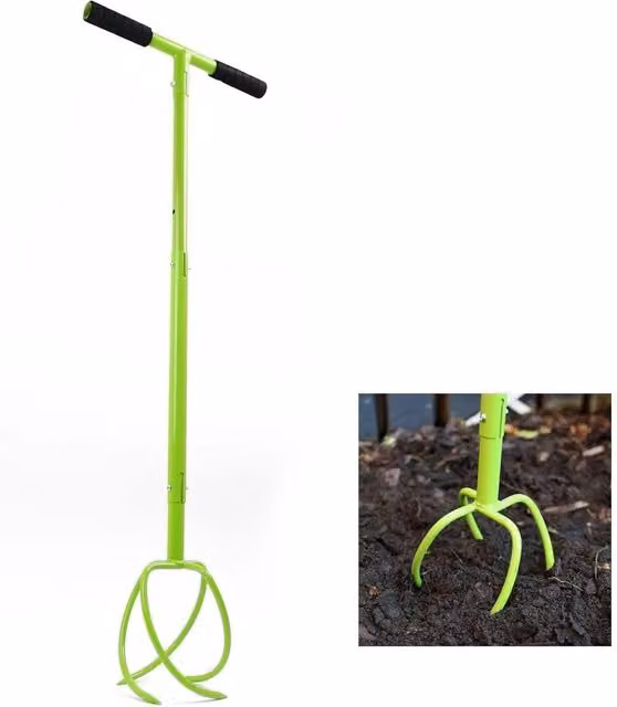 FLAVORA Manual Hand Twist Tiller with Removable Large Claw in Green, 10kg – 1