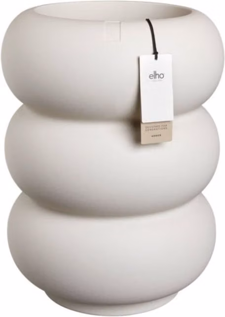 Elho Amber Roll High White Plastic Indoor and Outdoor Plant Pot and Planter