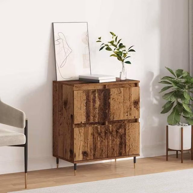 Berkfield Home Modern Sideboard with Storage Door in Brown, W: 60 cm, D: 35 cm, H: 70 cm – 1