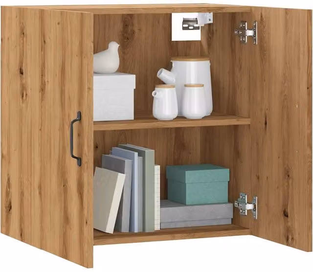 Berkfield Home Artisan Oak Wall Cabinet in Brown, W/D/H: 60 x 31 x 60 cm