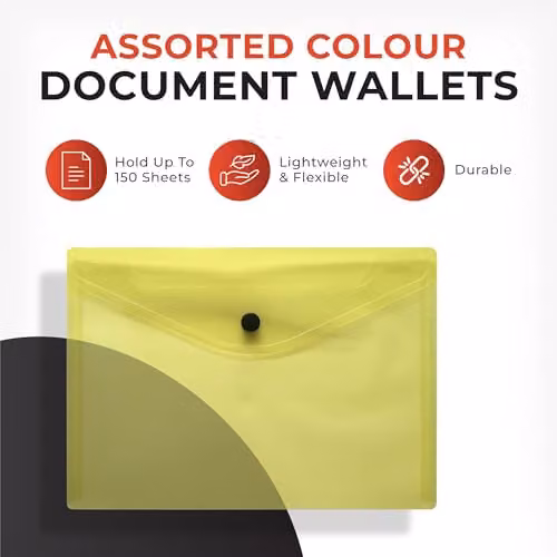 Janrax Pack of 60 Green A4 Plastic Document Wallets – 2