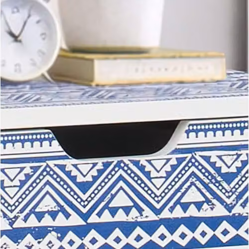 Birlea Santorini 3 Drawer Bedside Cabinet in Shabby Chic Blue and White – 5
