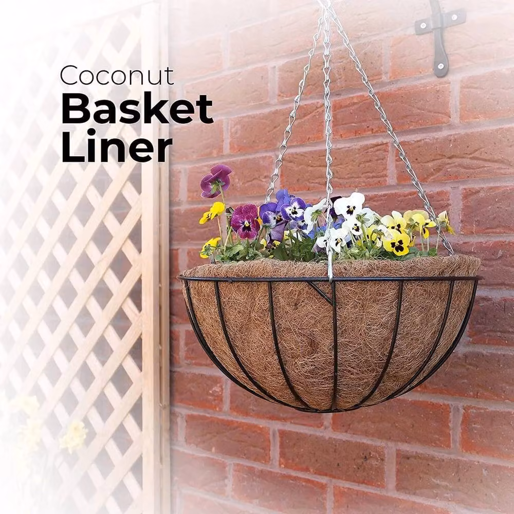 FLAVORA 4 Pack Natural Brown Coco Fiber Planter Liners, 30.48 cm – 5