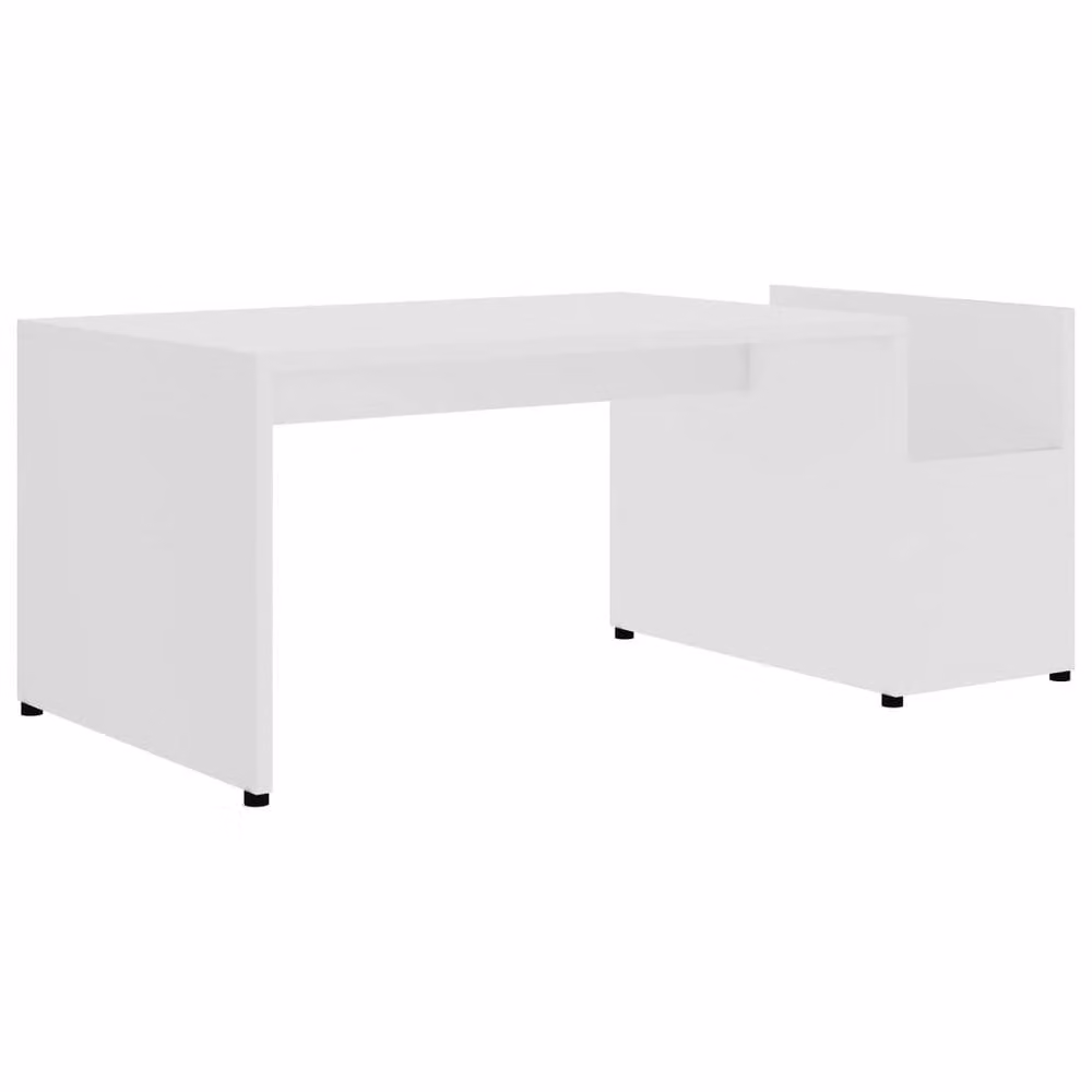 Berkfield Home Chic White Geometric Coffee Table in Matt Engineered Wood, W: 90 cm, D: 45 cm, H: 35 cm – 2