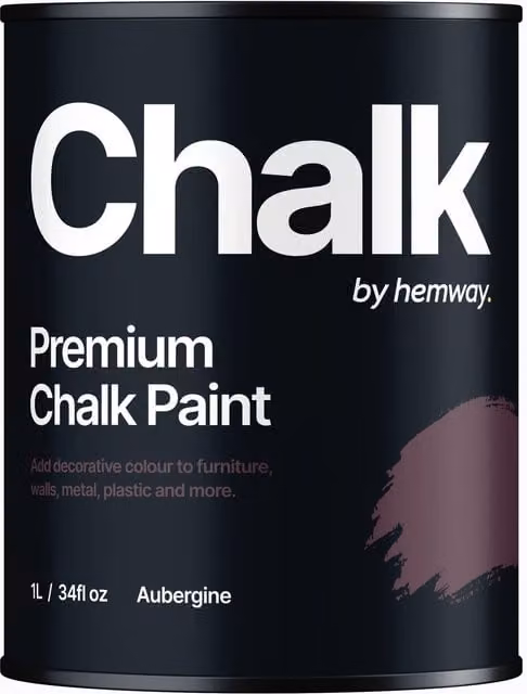 Hemway Opaque Chalk Paint in Matt Aubergine Purple, 1 l