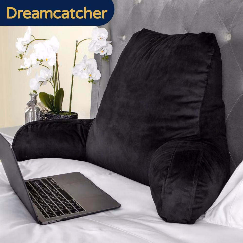 Dreamcatcher Black Velvet Memory Foam Wedge Reading Pillow with Removable Cover – 9
