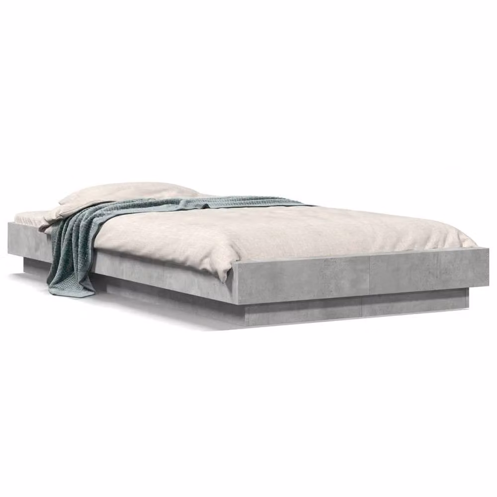 Berkfield Home Modern Bed Frame in Concrete Grey, W/D/H: 90 x 200 cm – 3