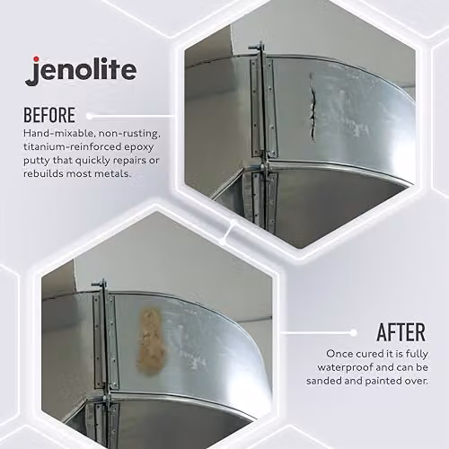 JENOLITE Titanium Industrial Strength Epoxy Putty Repair Stick, Grey, 112g – 4