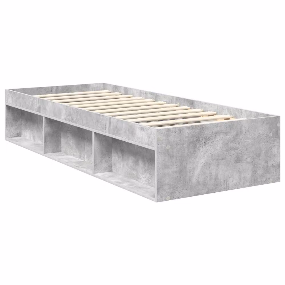 Berkfield Home Modern Bed Frame in Grey Solid Pine Wood and MDF, W: 75 cm, L: 190 cm – 2