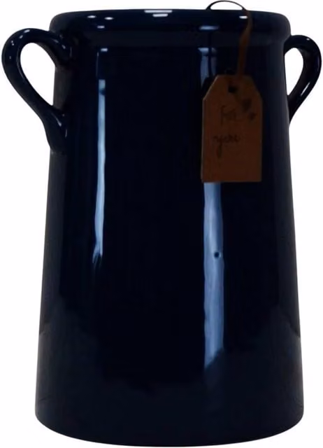 Four Candle Blue Ceramic Round Vase with Handles, Height: 18 cm – 1