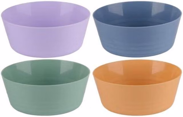 UMKY Stackable Plastic Kids Bowl Set in Multicolour and Green