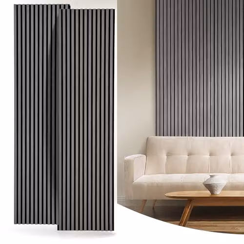 Home Treats Decorative Wood Slat Wall Panel in Light Grey, W: 60 cm, H: 200 cm – 7