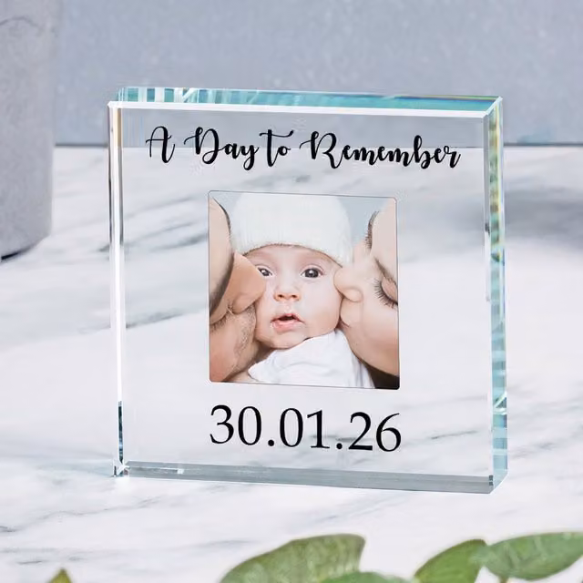 Uniqueful Personalised A Day To Remember Glass Token Wedding Keepsake in Transparent and Beige