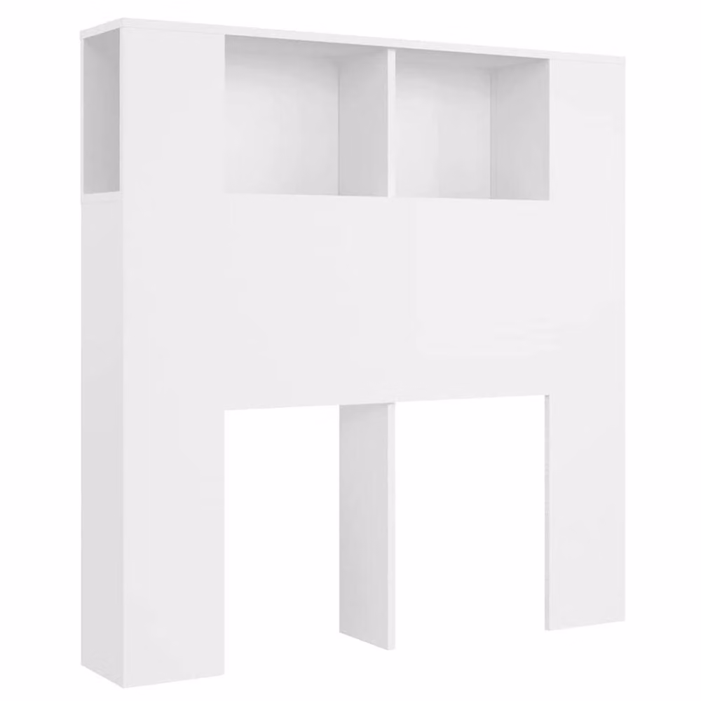 Berkfield Home White Headboard Cabinet with Integrated Shelf, W: 100 cm, D: 18.5 cm, H: 104.5 cm – 2
