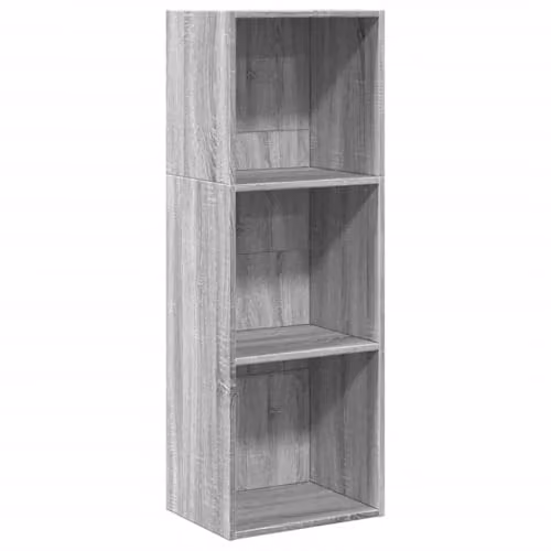 vidaXL Modern Grey Sonoma Bookcase in MDF, W/D/H: 40 x 30 x 114 cm – 1