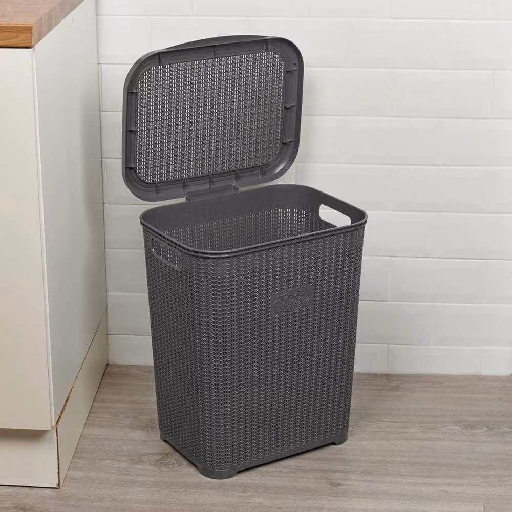 FORGEVIO Grey 45L Plastic Laundry Basket – 3