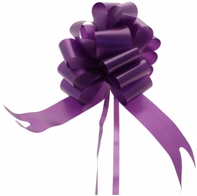 KDMD Purple Single Pull Bows, 50mm, 12 Pack