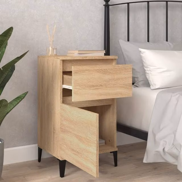 Berkfield Home Elegant Bedside Cabinet in Sonoma Oak, Light Brown, W/D/H: 40 x 35 x 70 cm