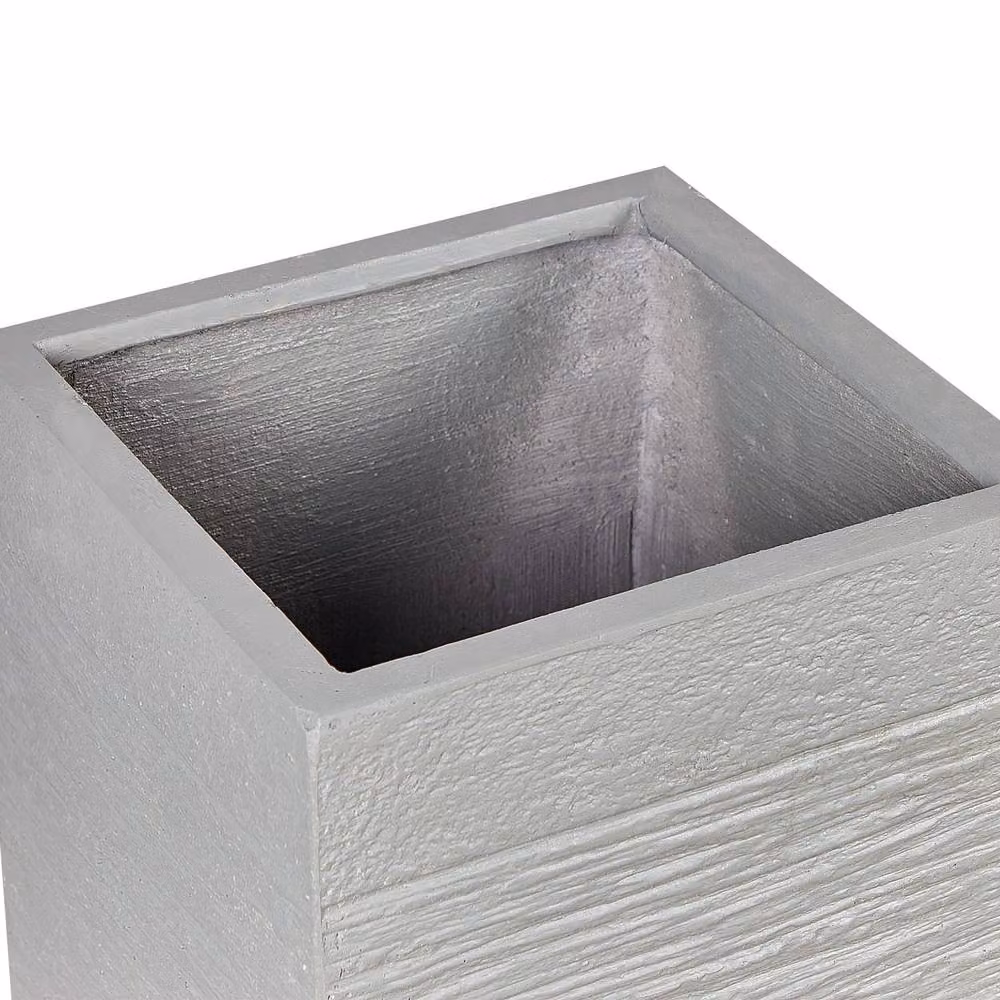 Wyld and Coco Tall Fibre Clay Planter, Light Grey, Height: 60 cm – 3